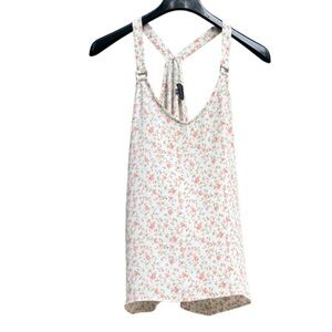 Zenobia Floral Print Sleeveless Tank Top Crisscross Back Size 1XL